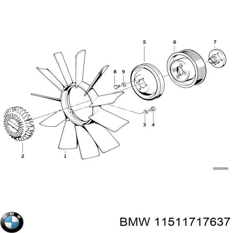 Шкив водяной помпы 11511717637 BMW