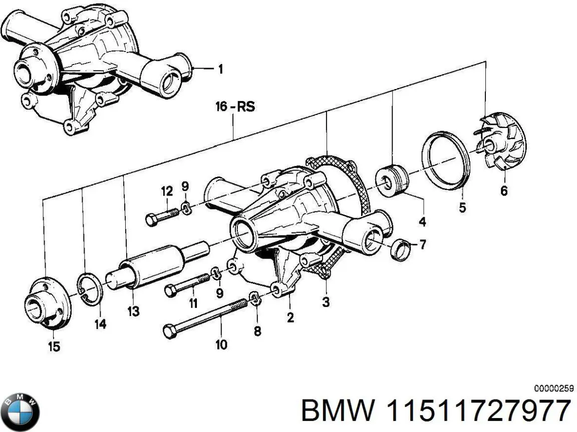Прокладка водяной помпы BMW 11511727977 цена, от 17.12 USD