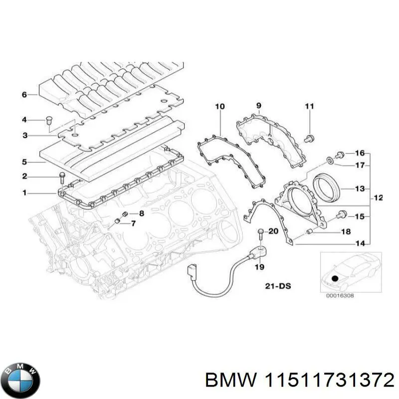 Прокладка водяной помпы 11511731372 BMW