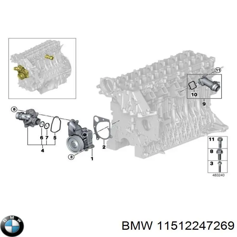 Термостат в корпусе BMW 11512247269 цена, от 32.18 USD