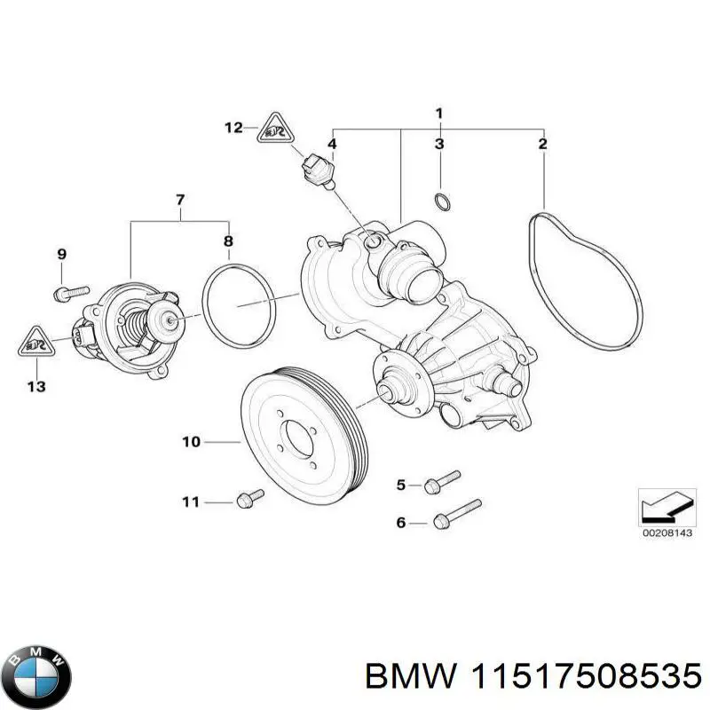  Прокладка водяной помпы BMW 5 