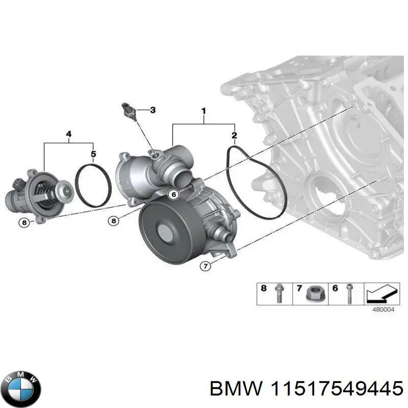 Junta, bomba de agua 11517549445 BMW