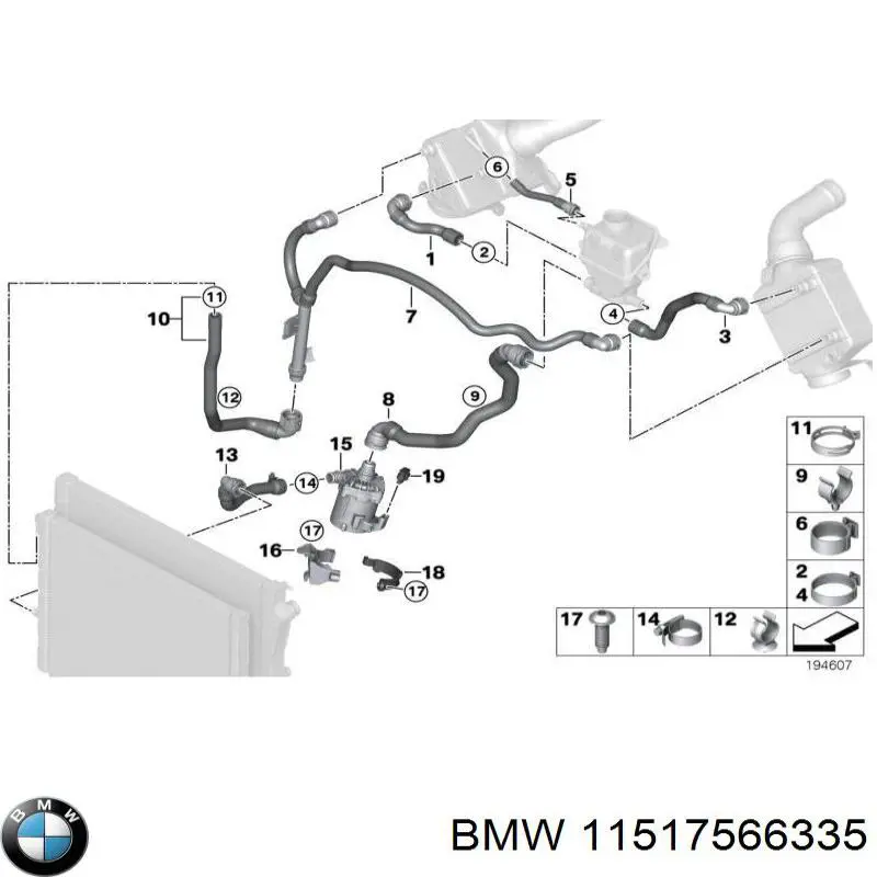 Купить 11517566335 BMW Помпа водяная, дополнительная электрическая