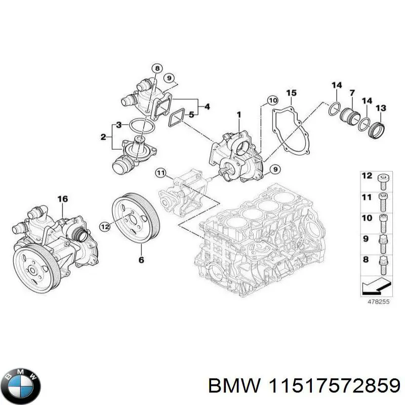 Compre 11517572859 BMW Caixa do termostato
