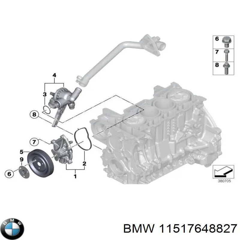 Помпа водяна, (насос) охолодження 11517648827 BMW