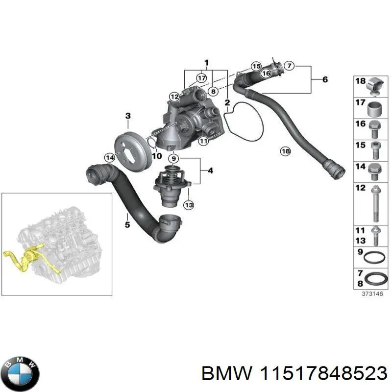 Шкив водяной помпы 11517848523 BMW