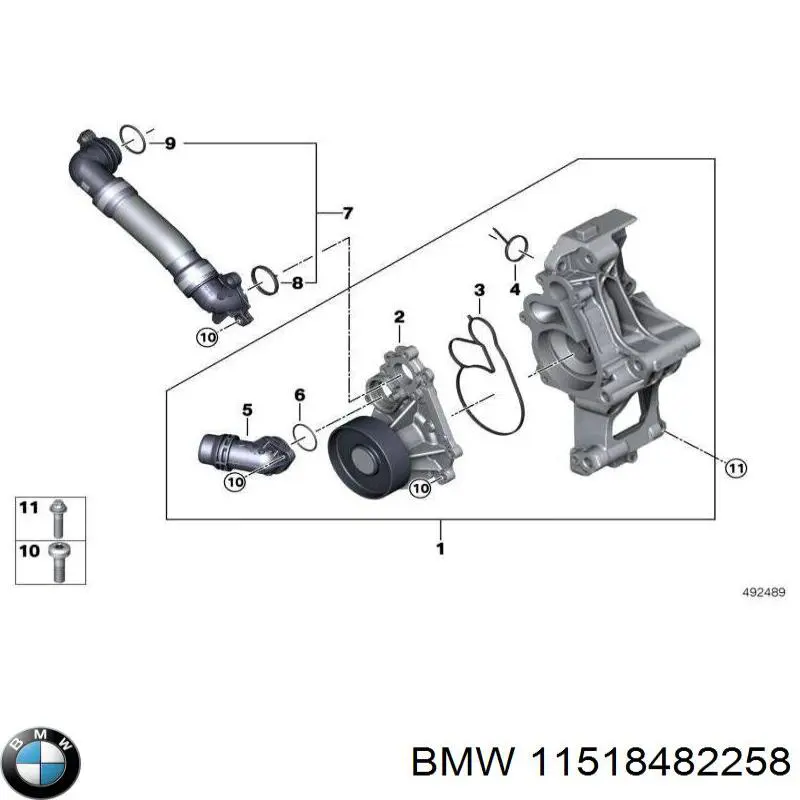 Mangueira (cano derivado) do sistema de esfriamento para BMW X7 (G07)