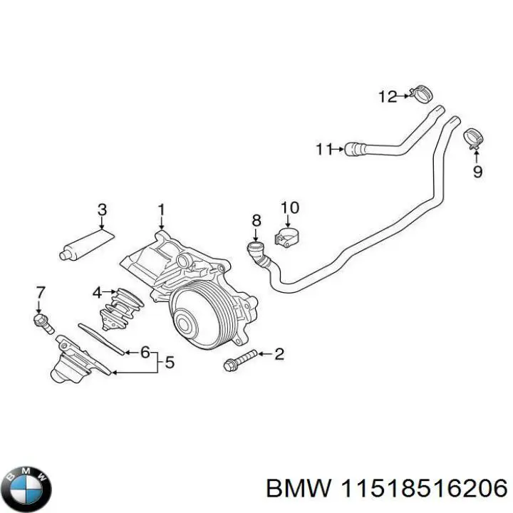 11518516206 BMW Корпус термостата в сборе