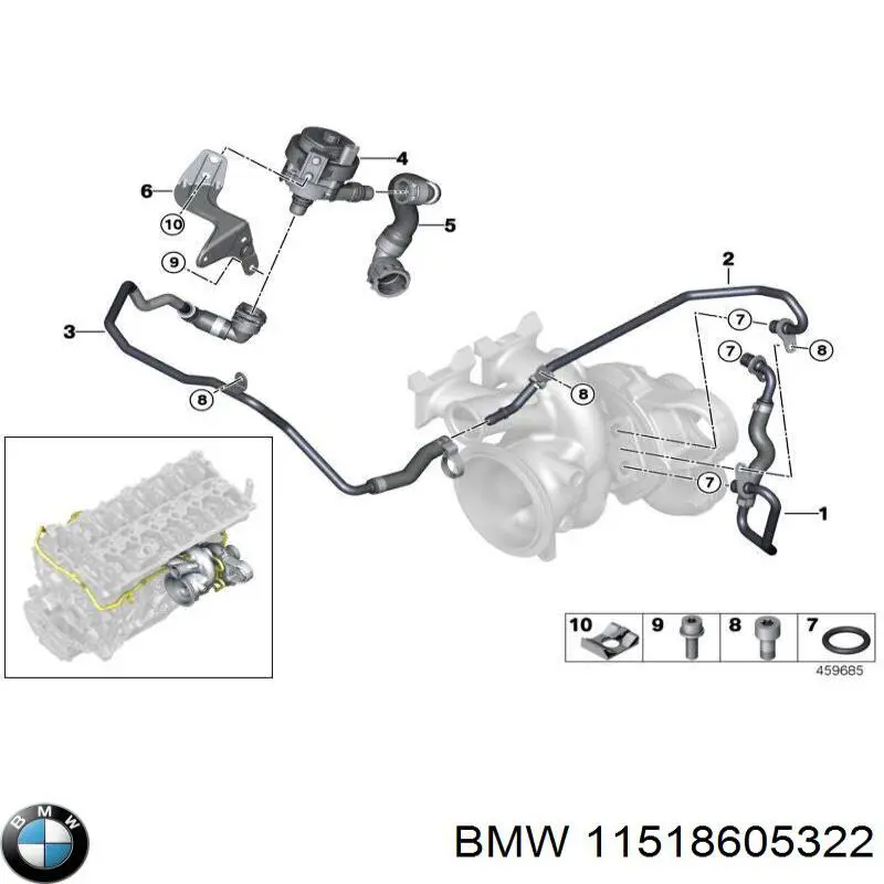 11518605322 BMW помпа водяная (насос охлаждения, дополнительный электрический)