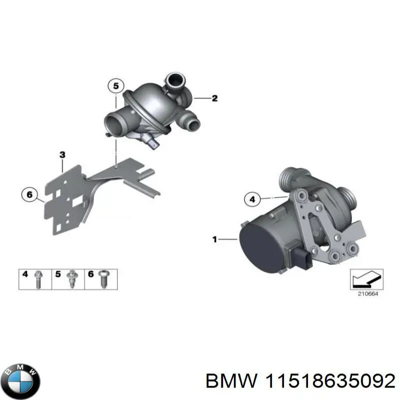 Купить 11518635092 BMW Помпа водяная, дополнительная электрическая