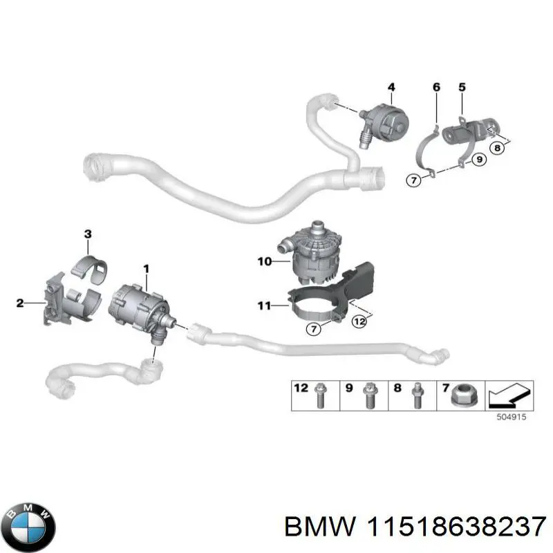 11518638237 BMW Водяной насос охлаждения электрический дополнительный