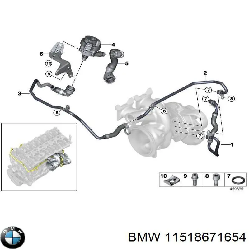 11518671654 BMW помпа водяная (насос охлаждения, дополнительный электрический)