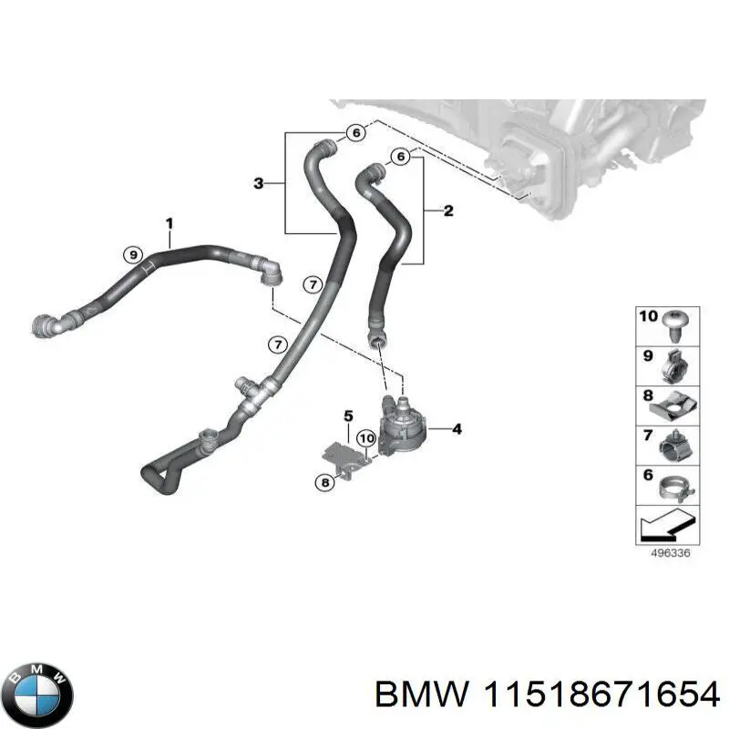 Купить 11518671654 BMW Помпа водяная, дополнительная электрическая