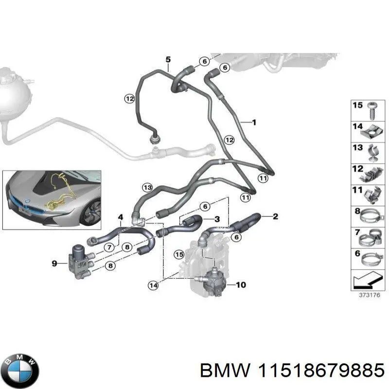 Bomba de agua, adicional eléctrico 11518679885 BMW