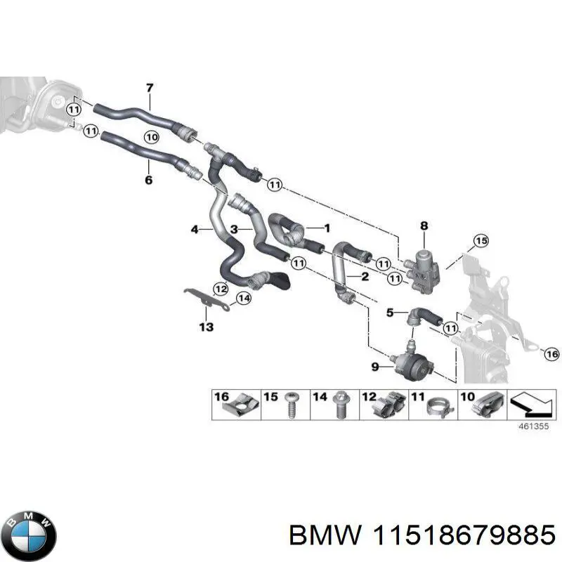 Дополнительная помпа 11518679885 BMW