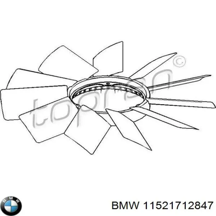 Крыльчатка радиатора охлаждения 11521712847 BMW