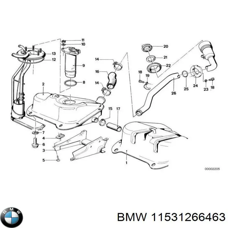 11531266463 BMW шланг (патрубок радиатора охлаждения верхний)