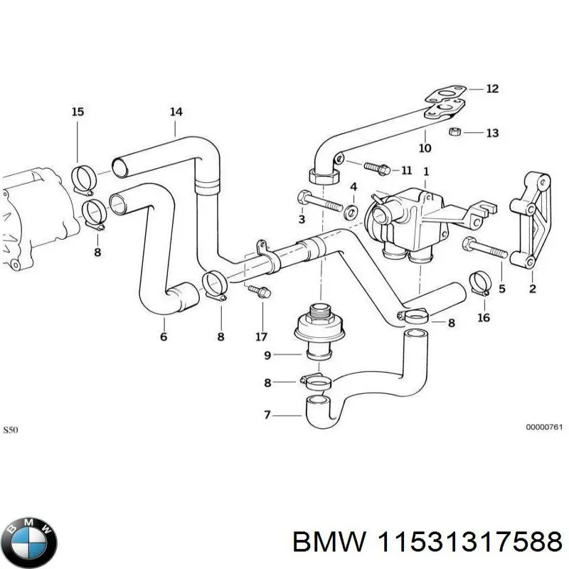 Прокладка крышки маслозаливной горловины 11531317588 BMW