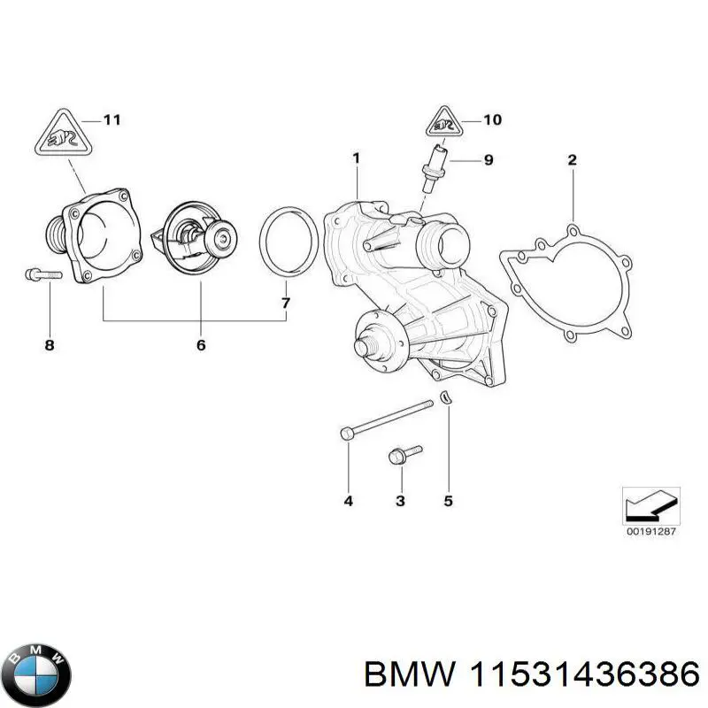Термостат в корпусе BMW 11531436386 цена, от 49.97 USD