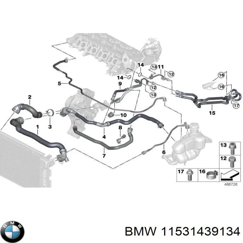 Заглушка системы охлаждения BMW 11530152382