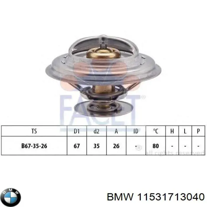 Купить 11531713040 BMW Автомобильный термостат