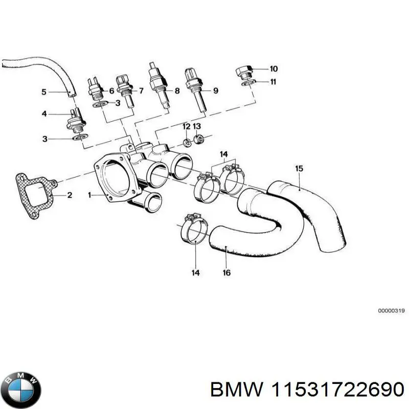 Прокладка масляного фильтра 11531722690 BMW