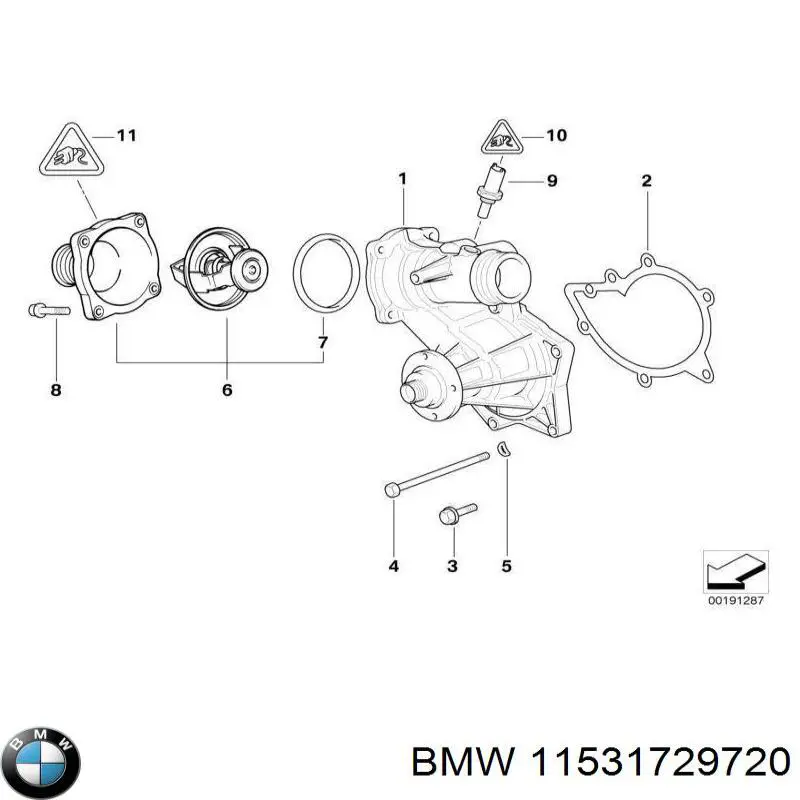 Купить 11531729720 BMW Автомобильный термостат