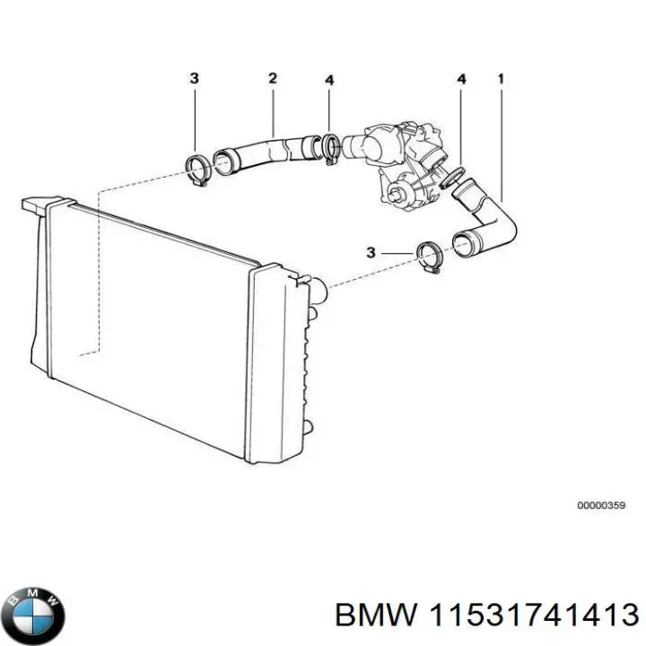 Патрубок радиатора 11531741413 BMW