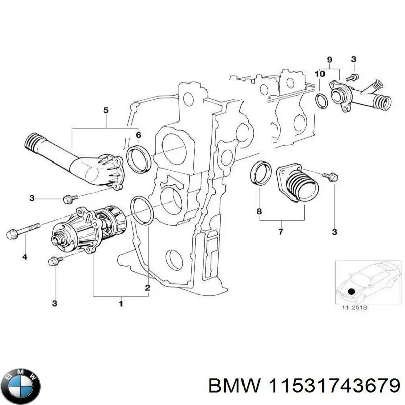 Купить 11531743679 BMW Фланец охлаждающей жидкости