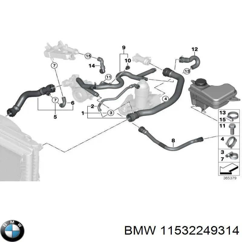 Купить 11532249314 BMW Патрубок радиатора