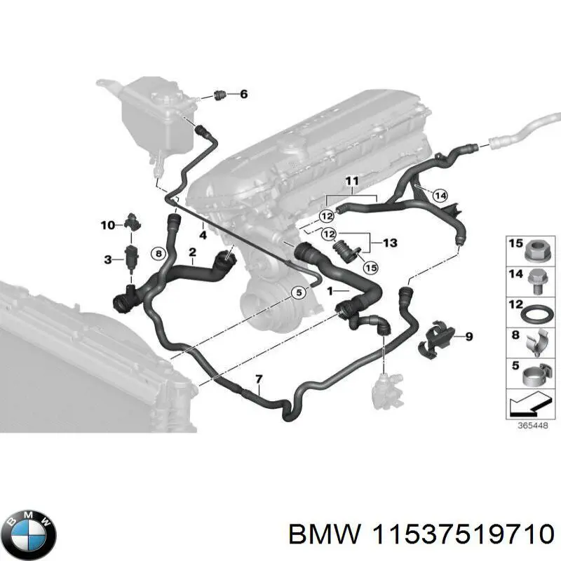 11537519710 BMW шланг (патрубок системы охлаждения)