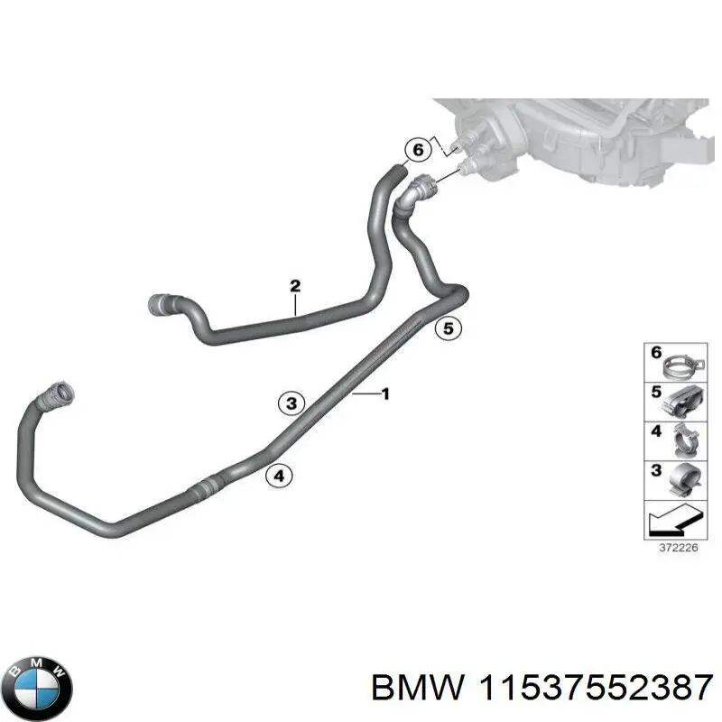 Патрубок радиатора 11537552387 BMW