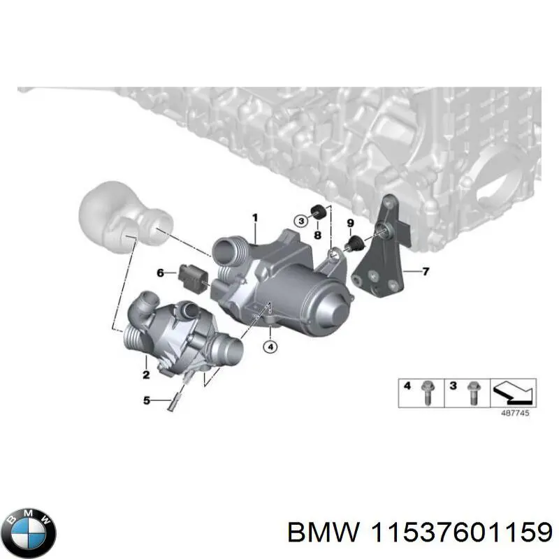 Купить 11537601159 BMW Автомобильный термостат