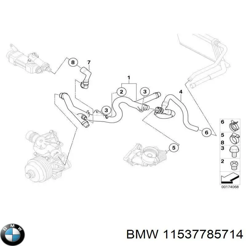 Купить 11537785714 BMW Патрубок радиатора