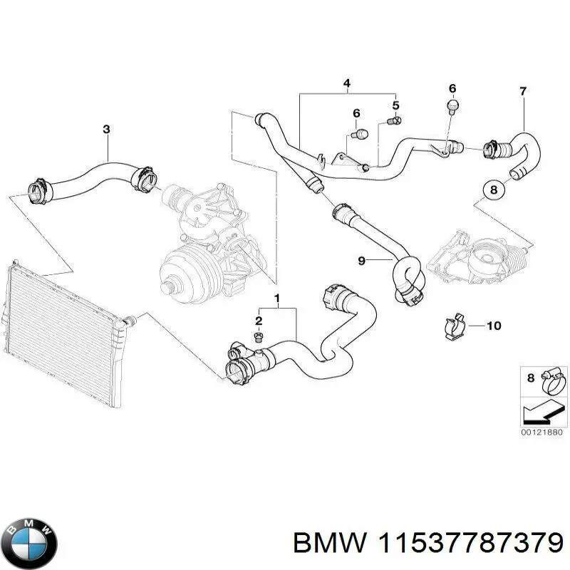11537787379 BMW Шланг термостата