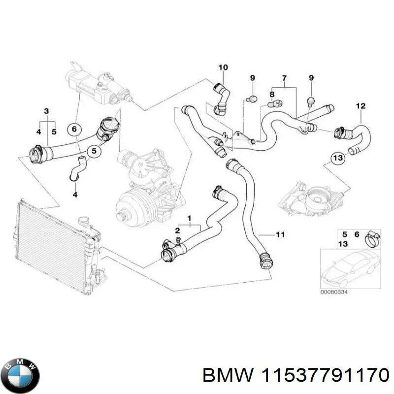 11537791170 BMW mangueira (cano derivado do sistema de esfriamento)