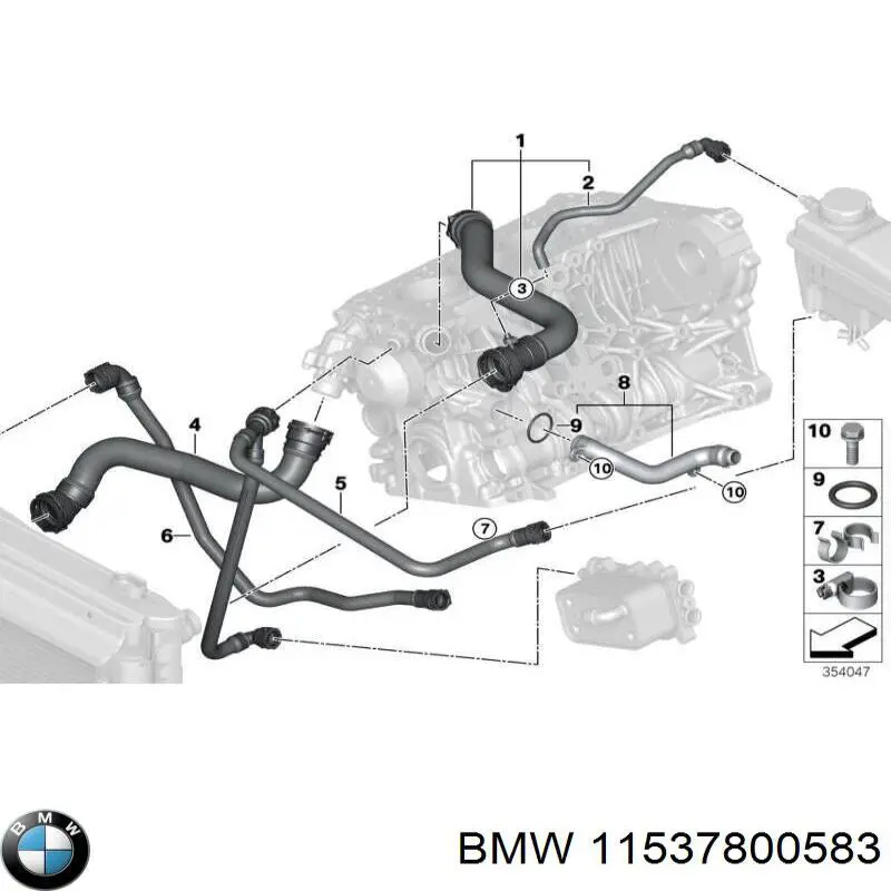 Патрубок системи охолодження 11537800583 BMW