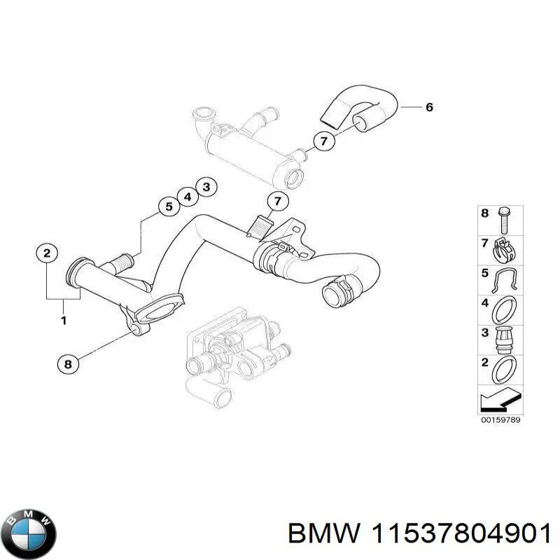 11537804901 BMW шланг (патрубок системы охлаждения)