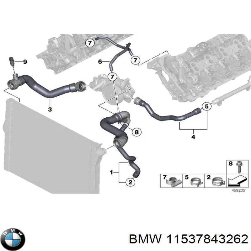 Патрубок вентиляции картерных газов 11537843262 BMW