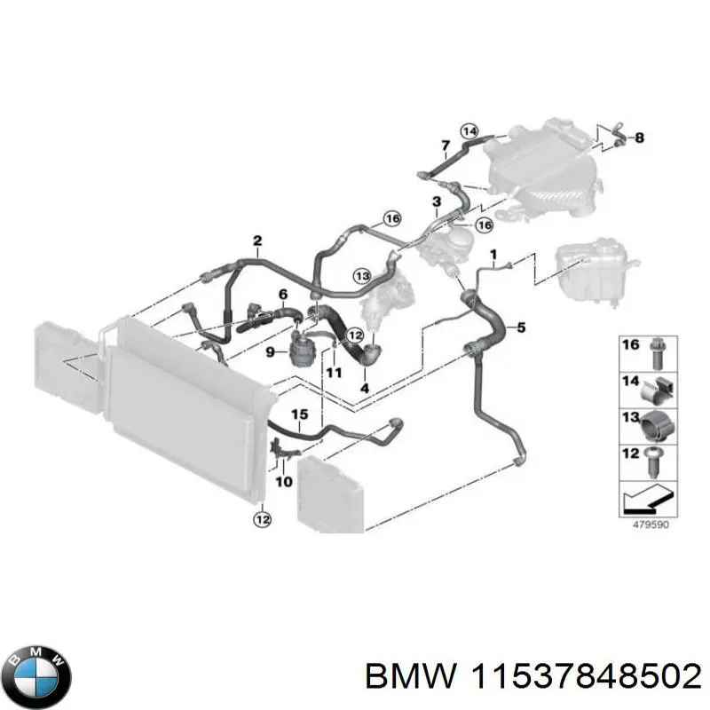 Шланг радиатора, нижний BMW 11537848502 цена, от 63.35 USD