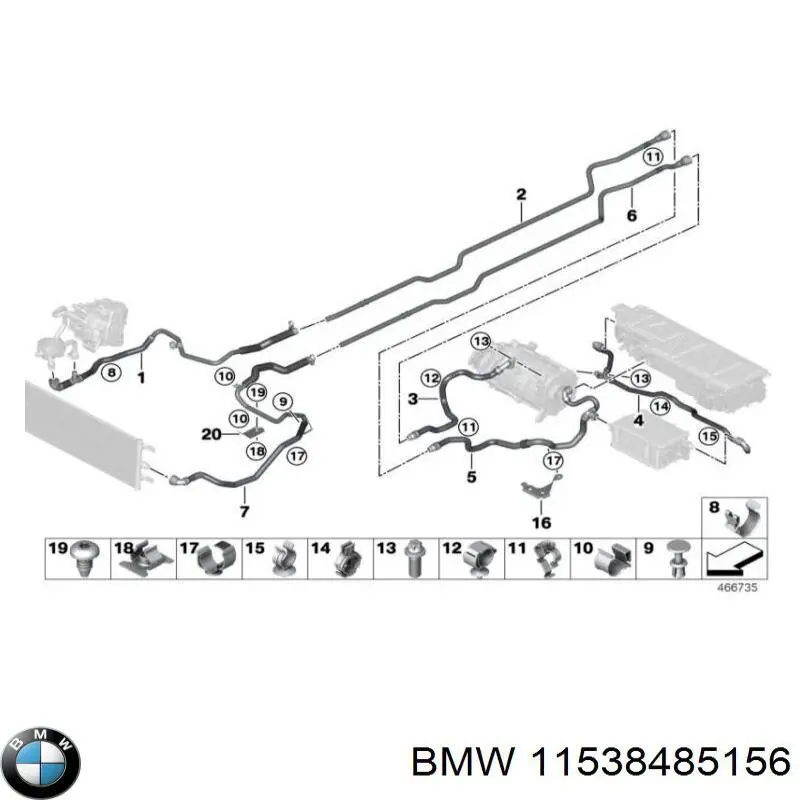 Conducto aceite, turbocompresor, retorno 11538485156 BMW