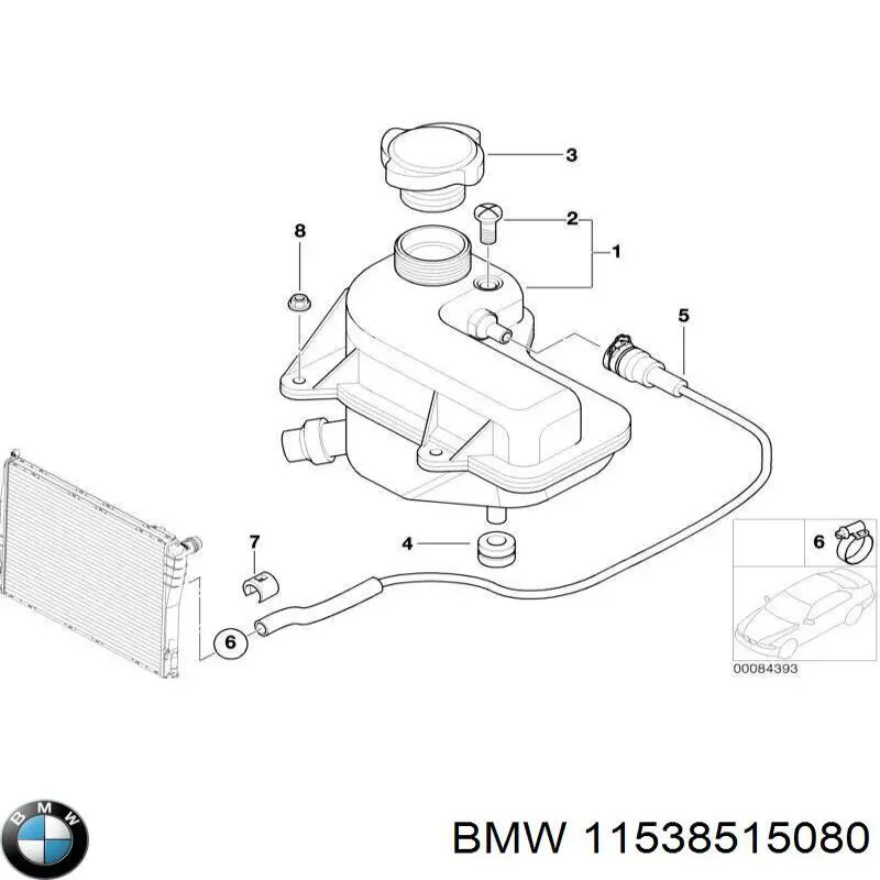 Купить 11538515080 BMW Трубопроводы и шланги системы охлаждения