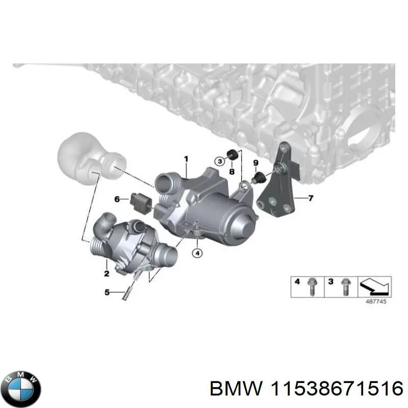 Термостат в сборе BMW 11538671516