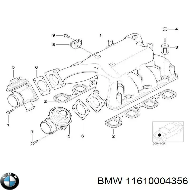 11610004356 BMW прокладка впускного коллектора