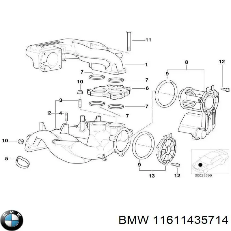 Крышка расширительного бачка 11611435714 BMW