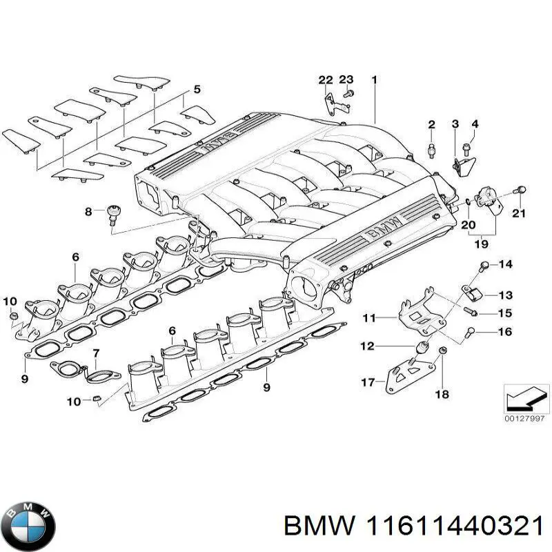 Прокладка всасывающего коллектора BMW 11611440321 цена, от 30.87 USD