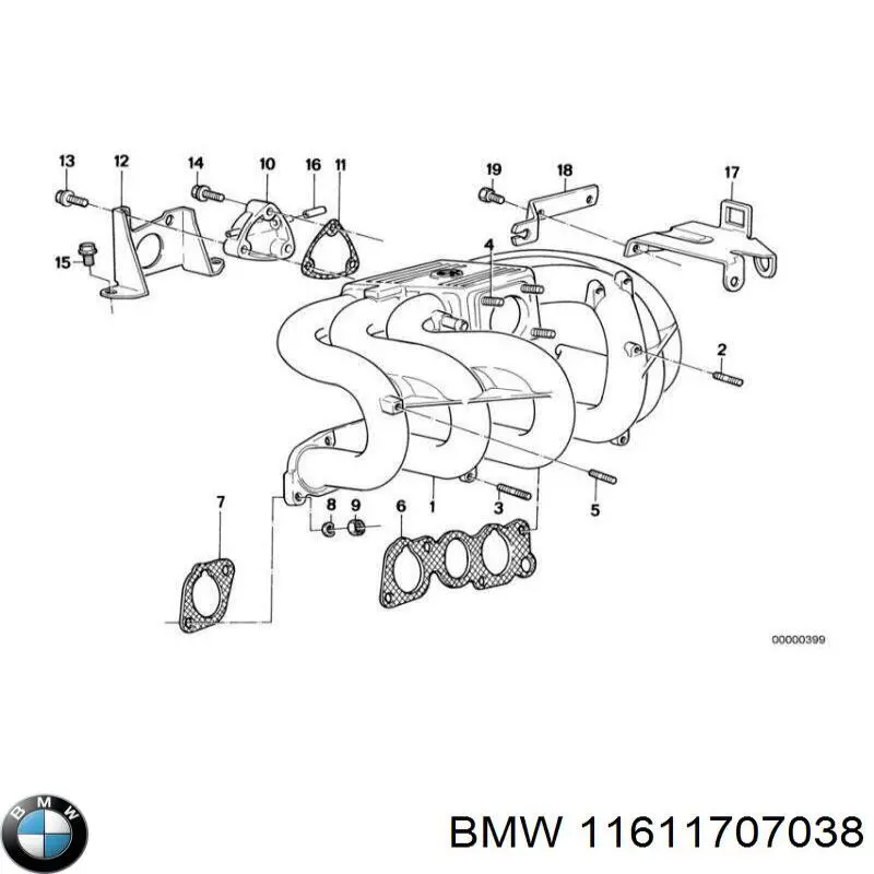 11611707038 BMW прокладка впускного коллектора