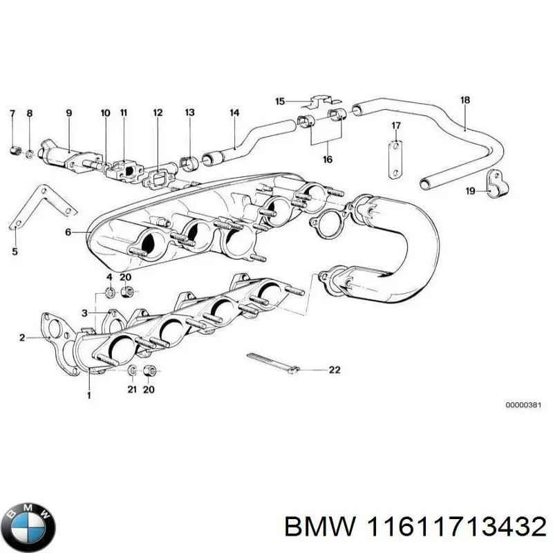 Гайка крепления приемной трубы глушителя (штанов) 11611713432 BMW