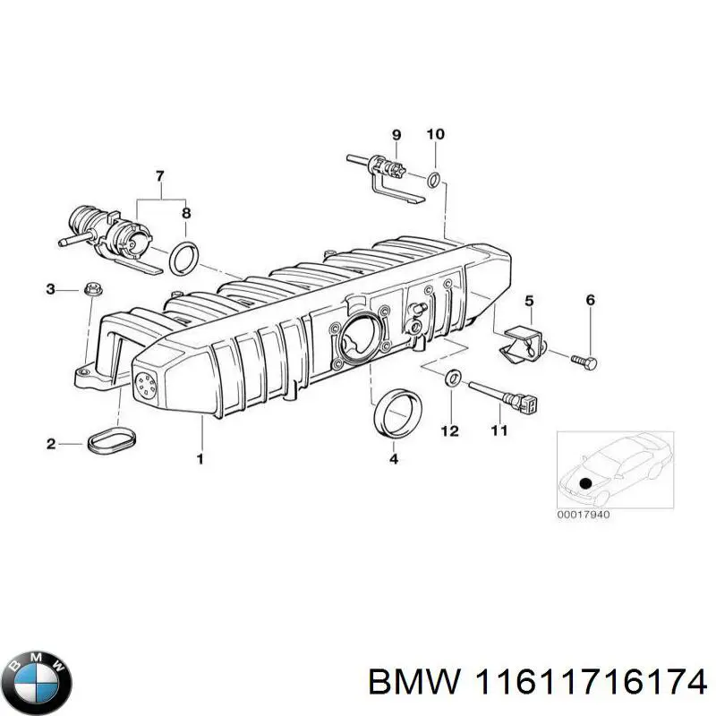 Купить 11611716174 BMW Прокладка дроссельной заслонки