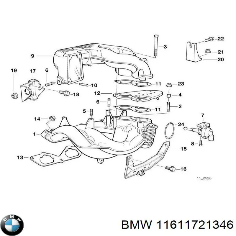 Прокладка всасывающего коллектора BMW 11611721346 цена, от 1.51 USD